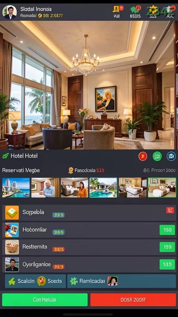 Cuplikan layar RR777 — menu navigasi